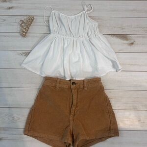 Billabong High Waist Tan Corduroy Shorts